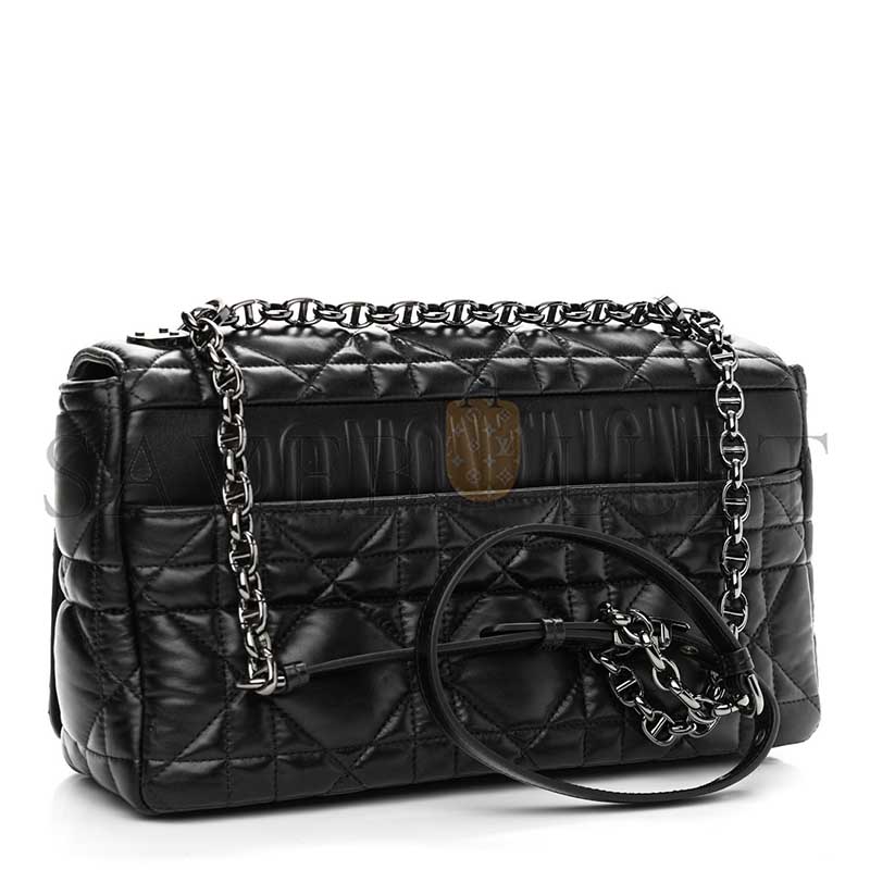 D*or calfskin macrocannage large caro bag black (28*17*9cm)